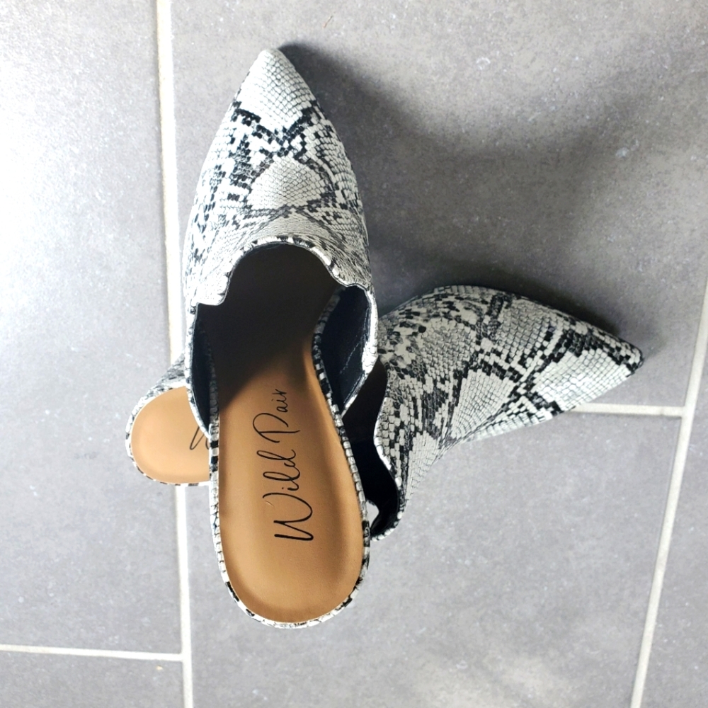 New Black Snake Skin Shoes